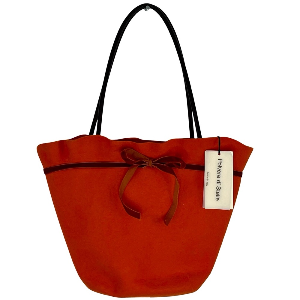 Orange Shoulder Bag with Classic Silhouette and Structured Design